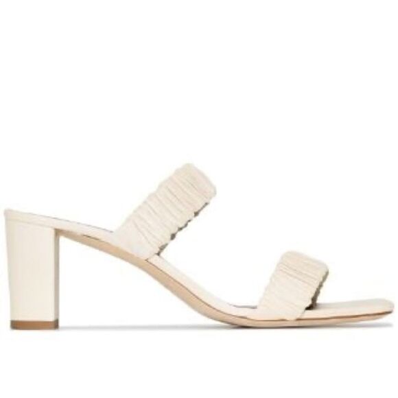 STAUD Frankie Ruched Slide Sandal in Nectarine - Picture 3 of 12